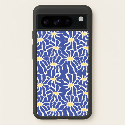 Dark Blue Flowers - Summer  - Summer Phone Case for Google Pixel 8 Pro