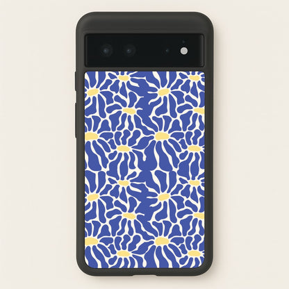 Dark Blue Flowers - Summer  - Summer Phone Case for Google Pixel 6