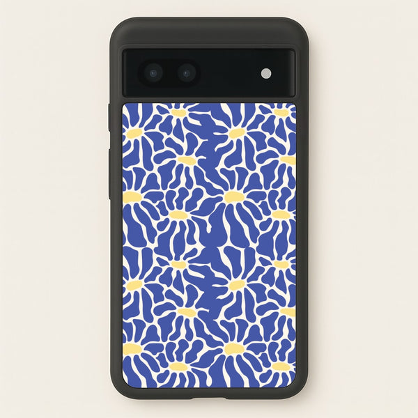Dark Blue Flowers - Summer  - Summer Phone Case for Google Pixel 7a
