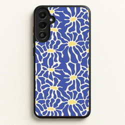Dark Blue Flowers - Summer  - Summer Phone Case for Galaxy A36