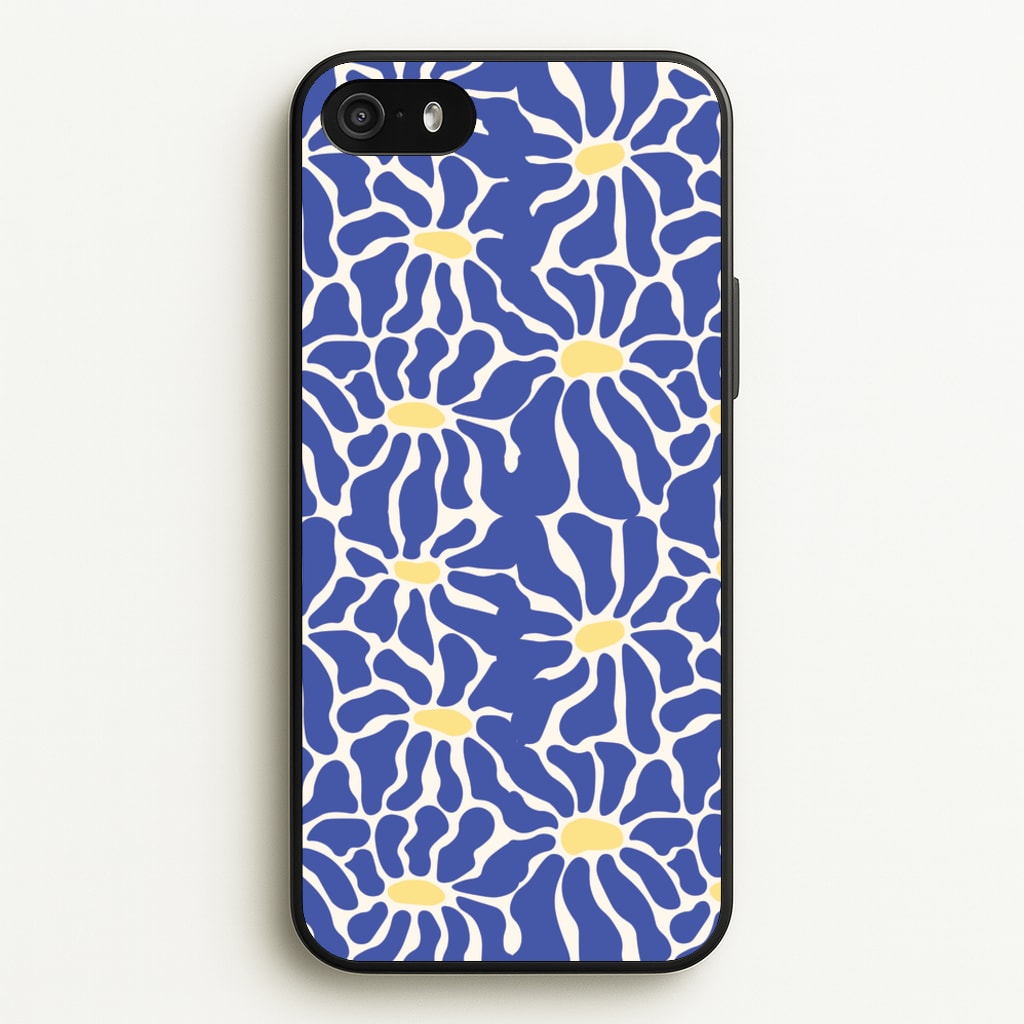 Dark Blue Flowers - Summer  - Summer Phone Case for iPhone 5 / 5s / SE 2016