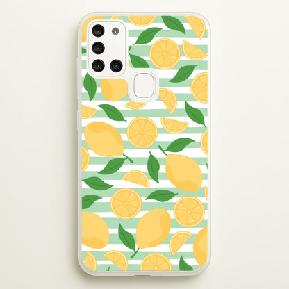Lemons Pattern - Summer  - Summer Phone Case for Galaxy A21s