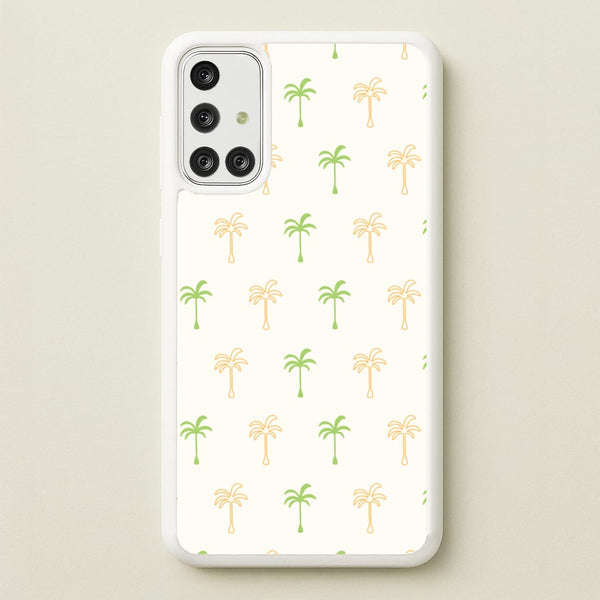 Green And Yellow Palms Pattern  - Summer Phone Case for Galaxy A71
