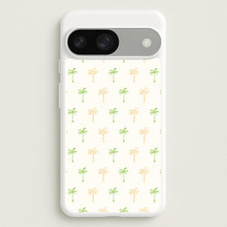 Green And Yellow Palms Pattern  - Summer Phone Case for Google Pixel 9 / 9 Pro