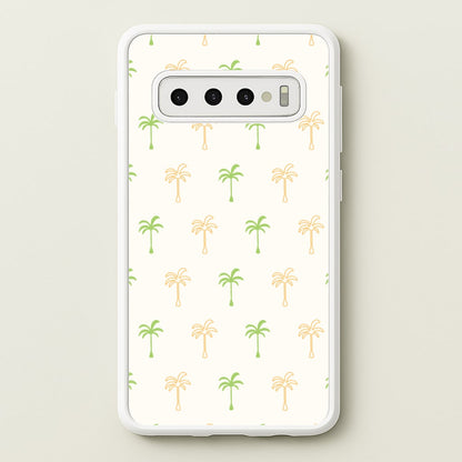 Green And Yellow Palms Pattern  - Summer Phone Case for Galaxy S10 Plus