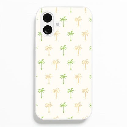 Green And Yellow Palms Pattern  - Summer Phone Case for iPhone 16 Plus