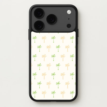 Green And Yellow Palms Pattern Phone Case for iPhone 17 Pro