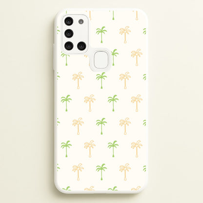 Green And Yellow Palms Pattern  - Summer Phone Case for Galaxy A21s