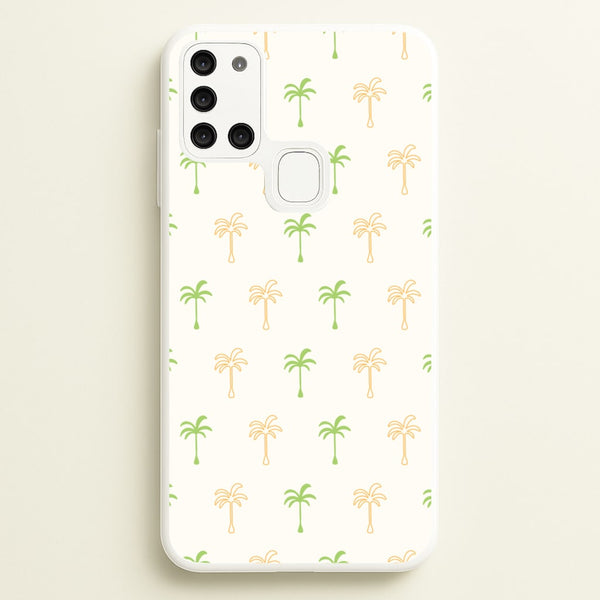 Green And Yellow Palms Pattern  - Summer Phone Case for Galaxy A21s