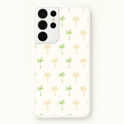 Green And Yellow Palms Pattern  - Summer Phone Case for Galaxy S21 Ultra