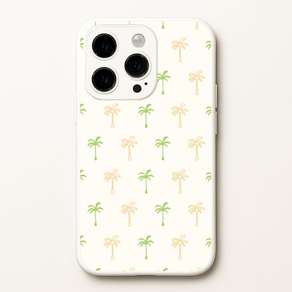 Green And Yellow Palms Pattern  - Summer Phone Case for iPhone 14 Pro