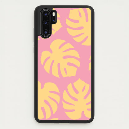 Pink And Yellow Summer Leaves Pattern  - Summer Phone Case for Huawei P30 Pro