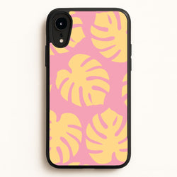 Pink And Yellow Summer Leaves Pattern  - Summer Phone Case for iPhone XR