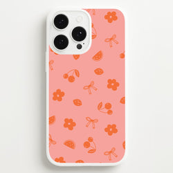 Coquette Orange Cherries Pattern  - Summer Phone Case for iPhone 13 Pro Max