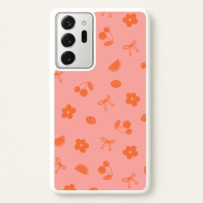 Coquette Orange Cherries Pattern  - Summer Phone Case for Galaxy Note 20 Ultra