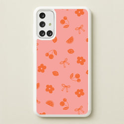 Coquette Orange Cherries Pattern  - Summer Phone Case for Galaxy A71
