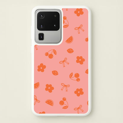 Coquette Orange Cherries Pattern  - Summer Phone Case for Galaxy S20 Ultra
