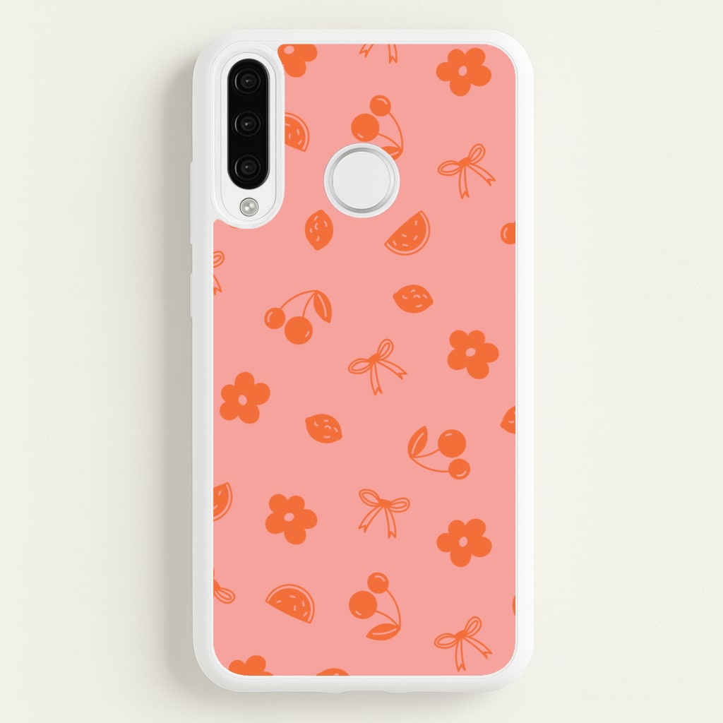 Coquette Orange Cherries Pattern  - Summer Phone Case for Huawei P30 Pro