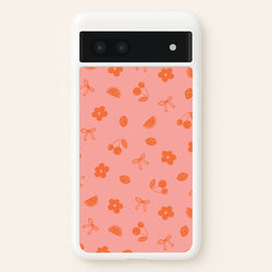 Coquette Orange Cherries Pattern  - Summer Phone Case for Google Pixel 6a