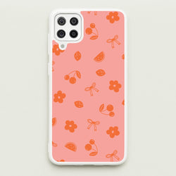 Coquette Orange Cherries Pattern  - Summer Phone Case for Galaxy A12