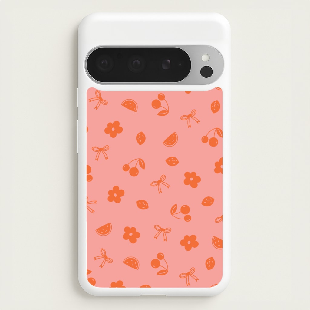Coquette Orange Cherries Pattern  - Summer Phone Case for Google Pixel 9 Pro XL