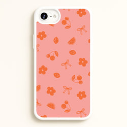 Coquette Orange Cherries Pattern  - Summer Phone Case for iPhone 6 / 7 / 8 / SE
