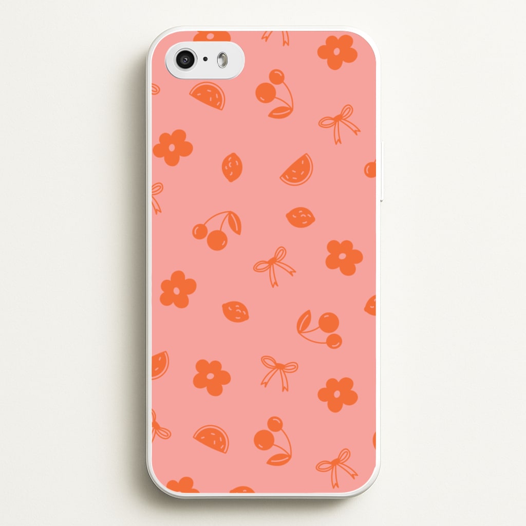 Coquette Orange Cherries Pattern  - Summer Phone Case for iPhone 5 / 5s / SE 2016