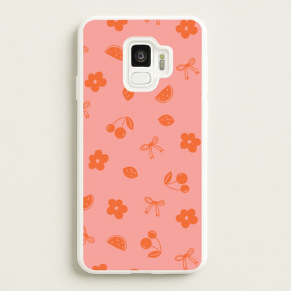 Coquette Orange Cherries Pattern  - Summer Phone Case for Galaxy S9