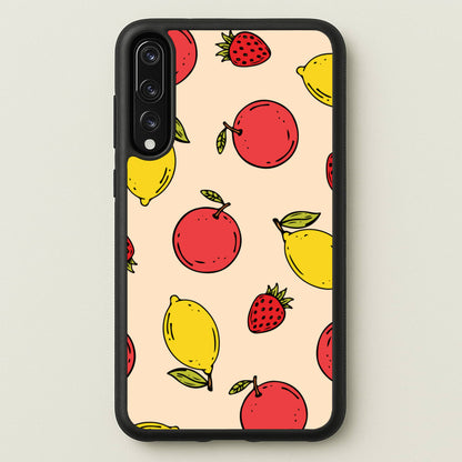 Sketched Summer Fruits Pattern  - Summer Phone Case for Huawei P20 Pro