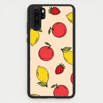 Sketched Summer Fruits Pattern  - Summer Phone Case for Huawei P30 Pro