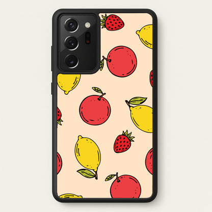 Sketched Summer Fruits Pattern  - Summer Phone Case for Galaxy Note 20 Ultra