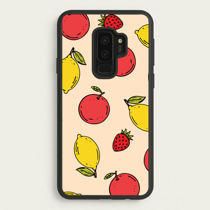 Sketched Summer Fruits Pattern  - Summer Phone Case for Galaxy S9 Plus