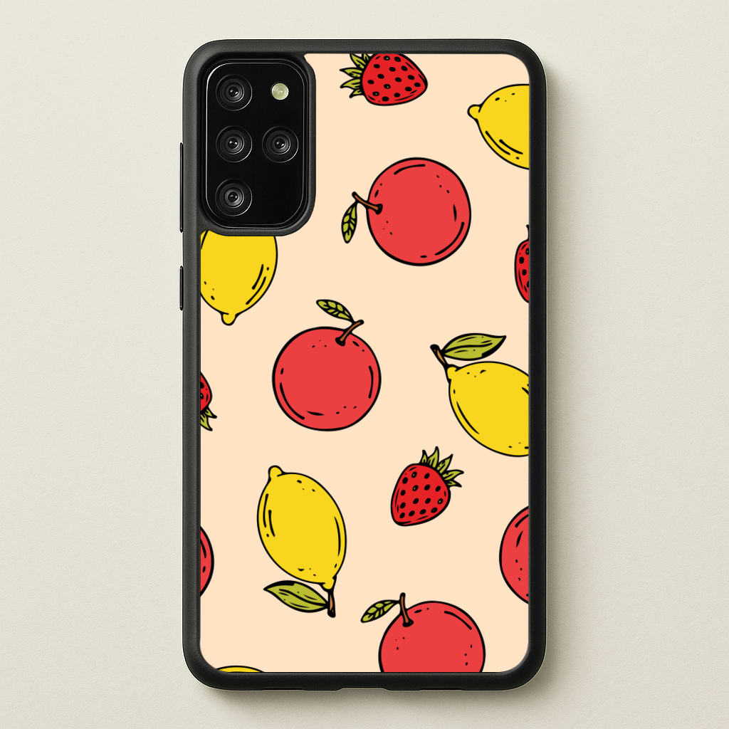 Sketched Summer Fruits Pattern  - Summer Phone Case for Galaxy S20 Plus