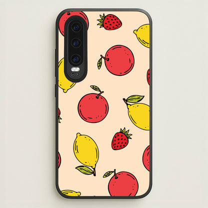 Sketched Summer Fruits Pattern  - Summer Phone Case for Huawei P30