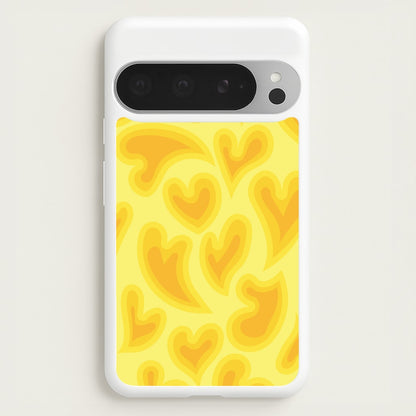 Trippy Summer Hearts Yellow Pattern  - Summer Phone Case for Google Pixel 9 Pro XL