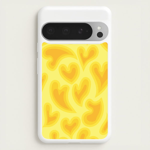 Trippy Summer Hearts Yellow Pattern  - Summer Phone Case for Google Pixel 9 Pro XL