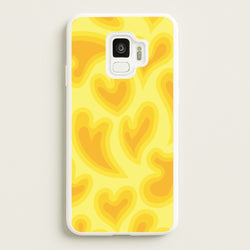 Trippy Summer Hearts Yellow Pattern  - Summer Phone Case for Galaxy S9