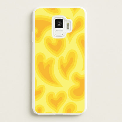 Trippy Summer Hearts Yellow Pattern  - Summer Phone Case for Galaxy S9