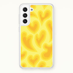 Trippy Summer Hearts Yellow Pattern  - Summer Phone Case for Galaxy S22 Plus