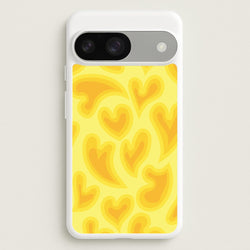Trippy Summer Hearts Yellow Pattern  - Summer Phone Case for Google Pixel 9 / 9 Pro