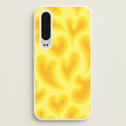 Trippy Summer Hearts Yellow Pattern  - Summer Phone Case for Huawei P30