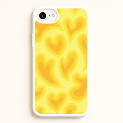 Trippy Summer Hearts Yellow Pattern  - Summer Phone Case for iPhone 6 / 7 / 8 / SE
