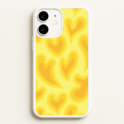 Trippy Summer Hearts Yellow Pattern  - Summer Phone Case for iPhone 11