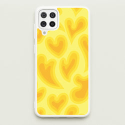 Trippy Summer Hearts Yellow Pattern  - Summer Phone Case for Galaxy A12