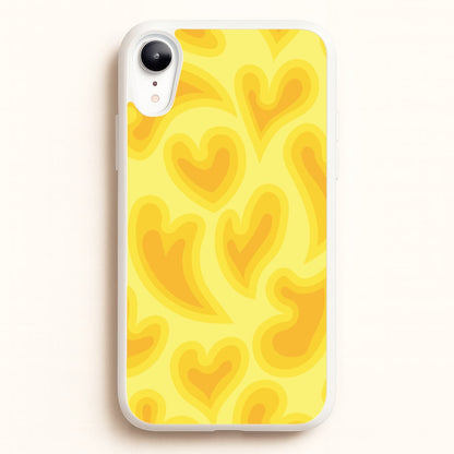 Trippy Summer Hearts Yellow Pattern  - Summer Phone Case for iPhone XR