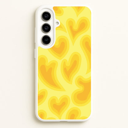Trippy Summer Hearts Yellow Pattern  - Summer Phone Case for Galaxy A56