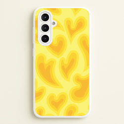 Trippy Summer Hearts Yellow Pattern  - Summer Phone Case for Galaxy A16