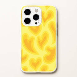 Trippy Summer Hearts Yellow Pattern  - Summer Phone Case for iPhone 15 Pro