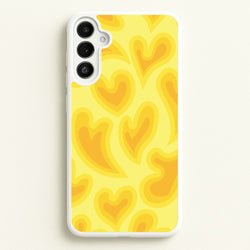 Trippy Summer Hearts Yellow Pattern  - Summer Phone Case for Galaxy A34
