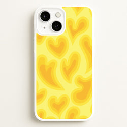 Trippy Summer Hearts Yellow Pattern  - Summer Phone Case for iPhone 13 Mini